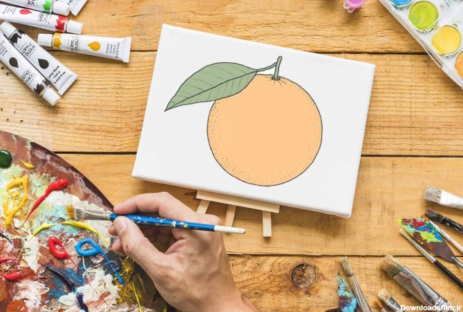 نقاشی پرتقال کودکانه