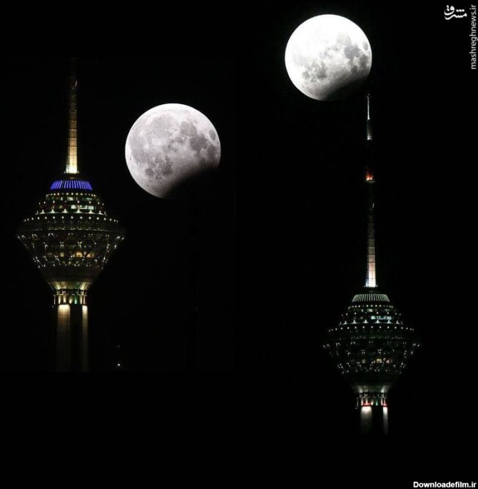 ماه‌ گرفتگی شب گذشته تهران/ عکس