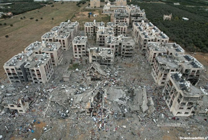 عکس/ تصاویری از حجم گسترده ویرانی‌ها در مرکز نوار غزه