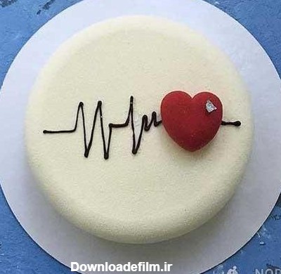 عکس کیک تولد با ضربان قلب