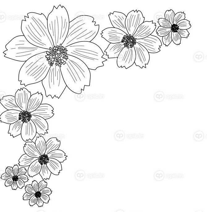 دانلود طرح کلی وکتور تصویر گل قاب حاشیه گوشه با | اوپیک