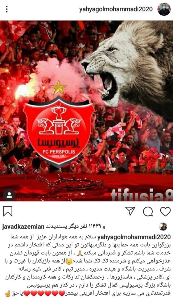 عکس پروفایل پرسپولیس شیر