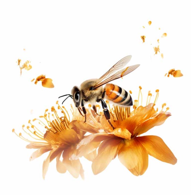 دانلود طرح زنبور عسل روی گل طلایی