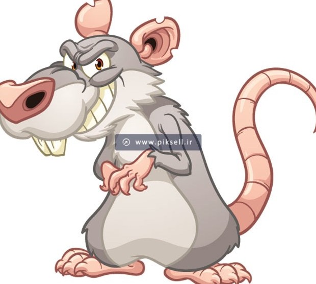 طرح گرافیکی و کارتونی موش پیر خاکی بصورت لایه باز