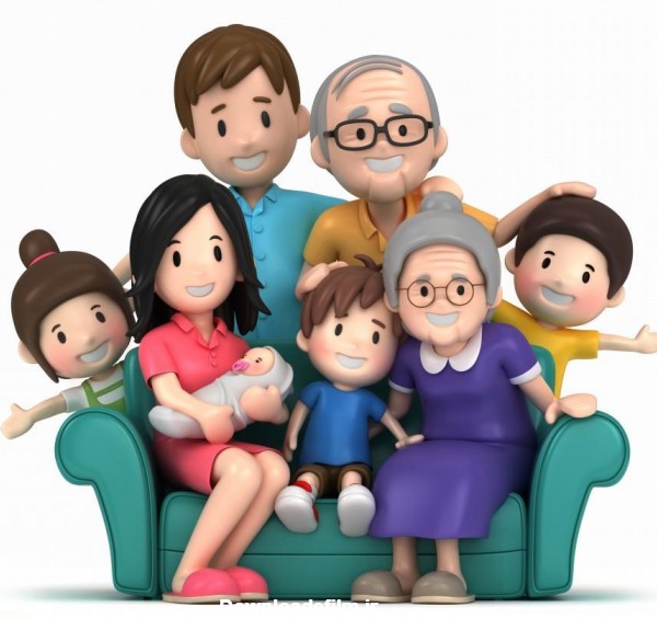 عکس پروفایل کارتونی خانواده چهار نفره