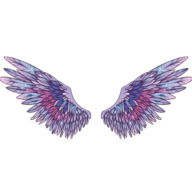 قیمت و خرید استیکر گراسیپا مدل بال فرشته رنگی