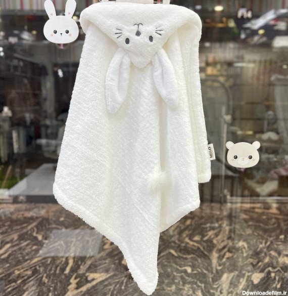 تصویر پتو خرگوشی نوزاد برند مامی لند Mamiland مدل لوفا Lofa طرح خرگوش رنگ سفید در وب سایت فروشگاه سیسمونی آنلاین تویکت