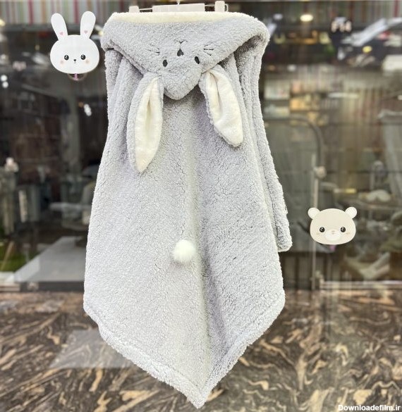 تصویر پتو خرگوشی نوزاد برند مامی لند Mamiland مدل لوفا Lofa طرح خرگوش رنگ طوسی در وب سایت فروشگاه سیسمونی آنلاین تویکت
