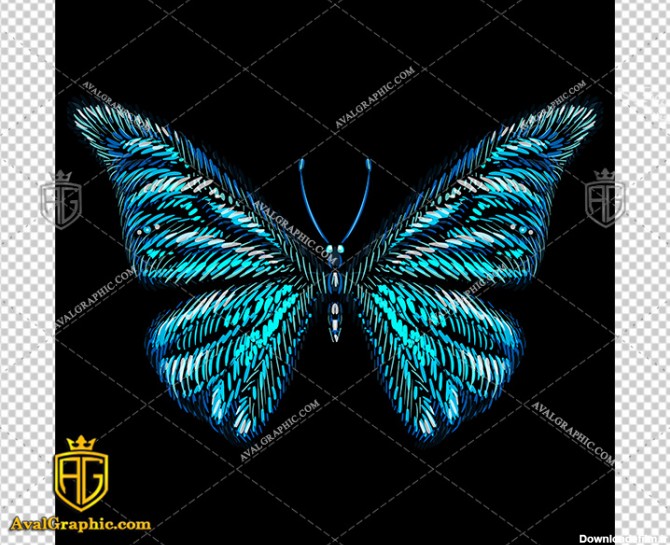وکتور پروانه آبی رنگ
