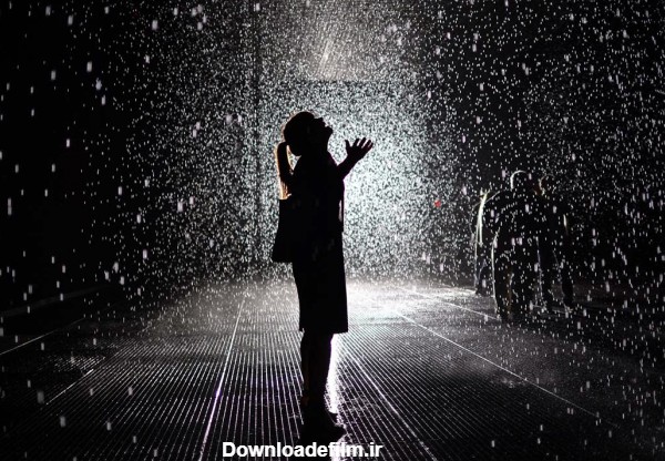 عکس بارش باران در شب girl night rain