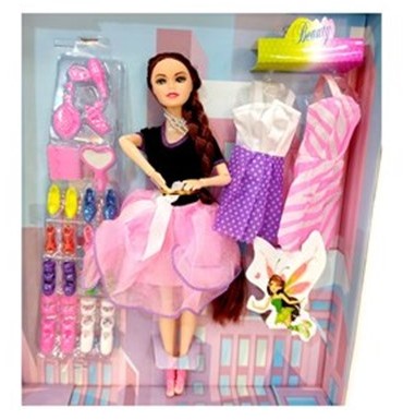 ست اسباب بازی عروسک باربی مفصلی به همراه وسایل BARBIE-عروسک دخترانه