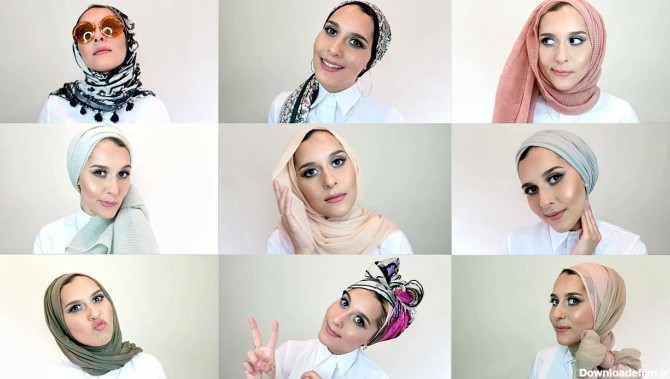 مدل حجاب با گره روسری