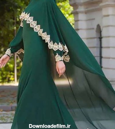مدل لباس مجلسی شنل دار در طرح های امروزی شیک و زیبا