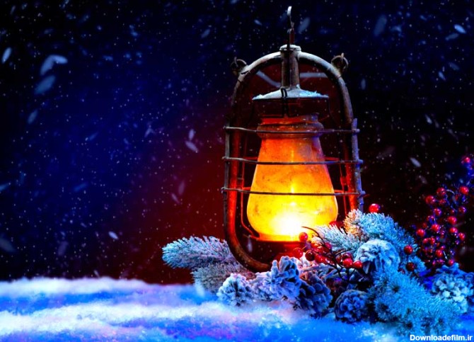 عکس از فانوس در شب کریسمس | تیک طرح مرجع گرافیک ایران