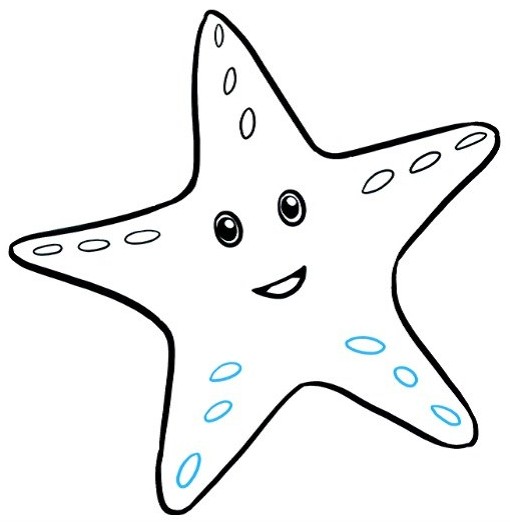 کشیدن نقاشی ستاره دریایی برای کودکان