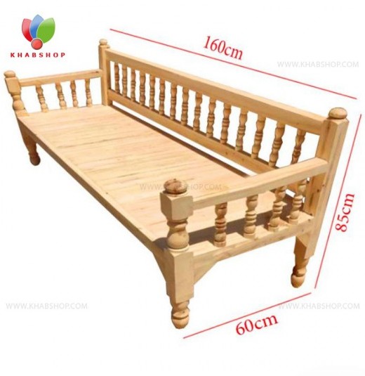تخت سنتی چوبی 60*160 کد 301