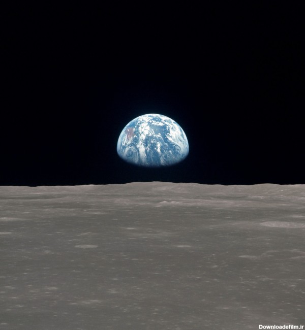 عکس با کیفیت واقعی نیم کره زمین از ماه از ناسا