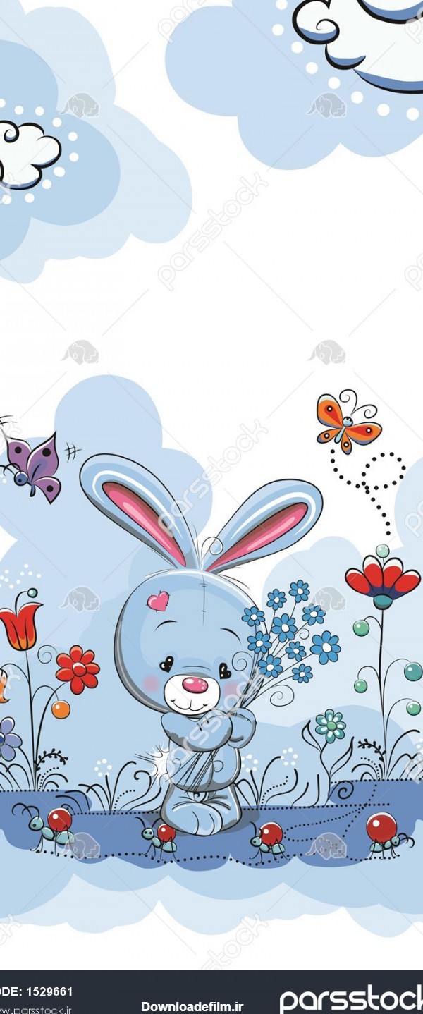 خرگوش آبی میان گلها 1529661