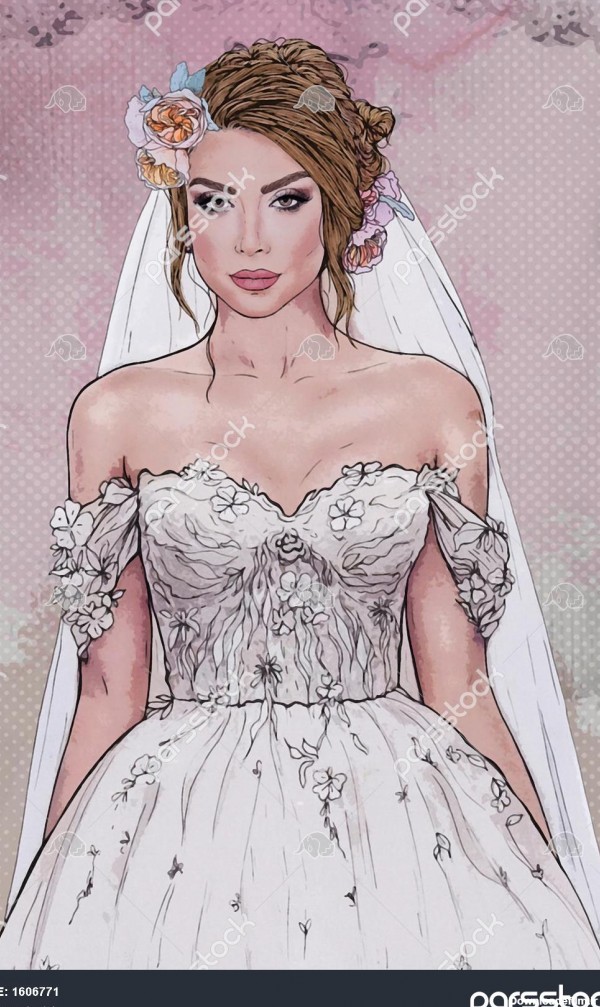عکس لباس عروس برای نقاشی