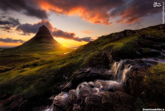 مشرق نیوز - تصویری زیبا از طلوع خورشید در طبیعت ایسلند