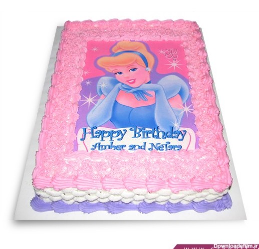 سفارش کیک تولد دخترانه - کیک چاپی سیندرلا | کیک آف