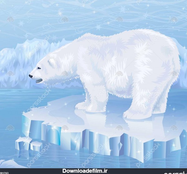 خرس قطبی ایستاده در floe یخ 1091743