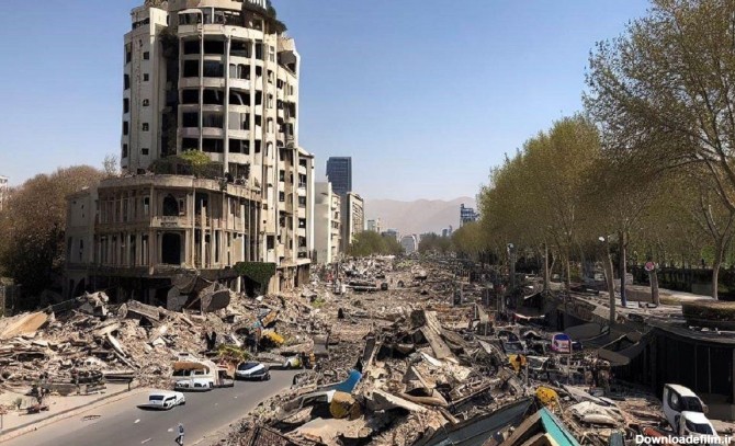یک روز بعد از زلزله 7 ریشتری تهران از نگاه هوش مصنوعی (عکس)