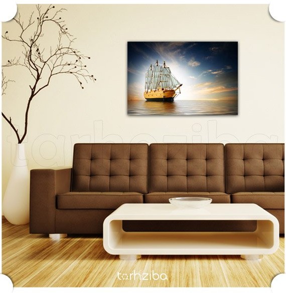 تابلو عکس دریا و کشتی فانتزی (B-892) - خرید تابلو شاسی