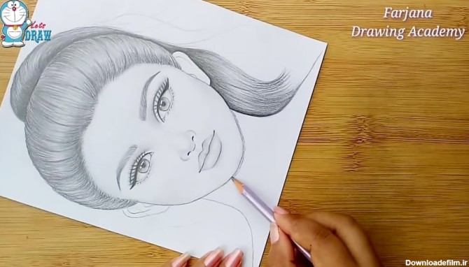 آموزش نقاشی - نحوه کشیدن صورت دختر