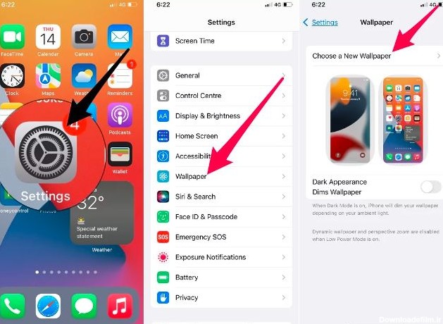 چگونه عکس صفحه گوشی ایفون را عوض کنیم