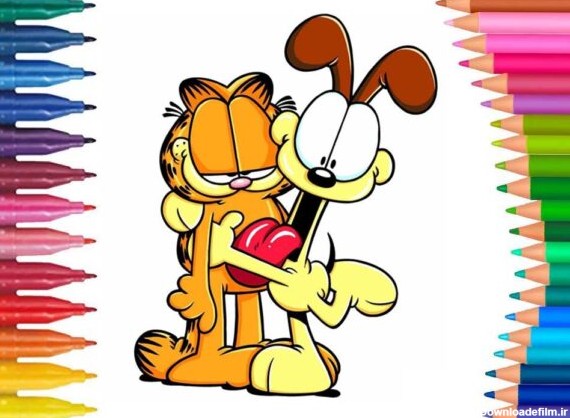 نقاشی گارفیلد برای رنگ آمیزی کودکان، گربه کارتونی محبوب بچه ها ...