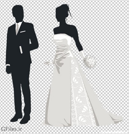 دانلود کاراکتر کارتونی عروس و داماد بصورت فایل دوربری شده و فاقد بکگرند