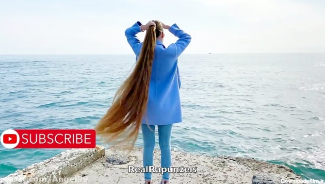 چالش موی بلند قسمت 66 - دختری با موهای بلوند و زیبا کنار دریا - چالش Long  Hair
