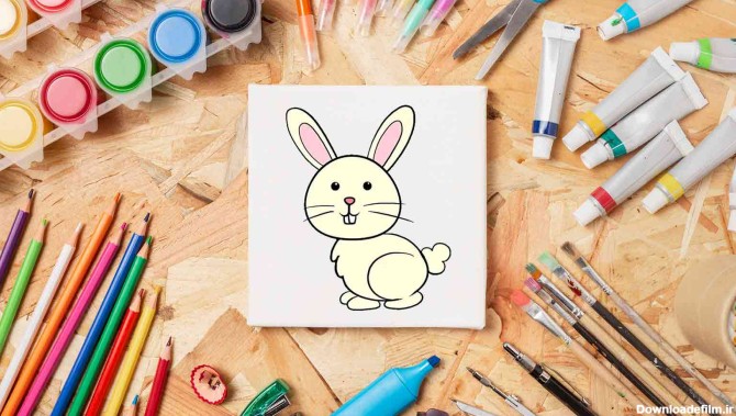 آموزش تصویری و مرحله به مرحله نقاشی خرگوش