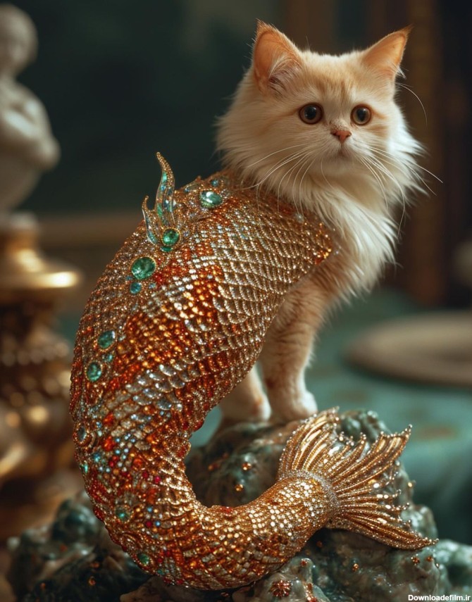 ترکیب عجیب پری دریایی با گربه! (عکس)