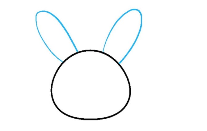 مرحله دوم نقاشی خرگوش - رسم گوش‌ خرگوش