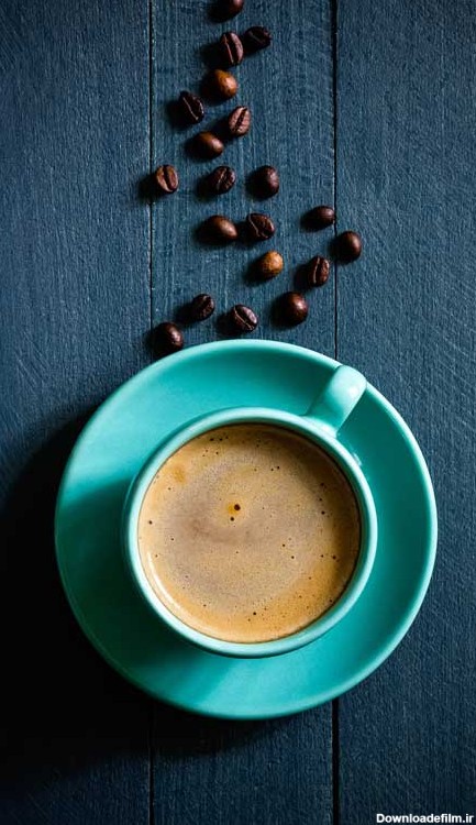 عکس زیبا از فنجان قهوه از نمای بالا