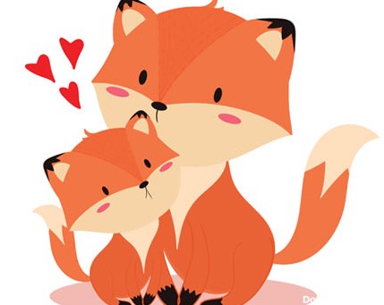 کاراکترهای وکتوری کارتونی با طرح روباه های نارنجی