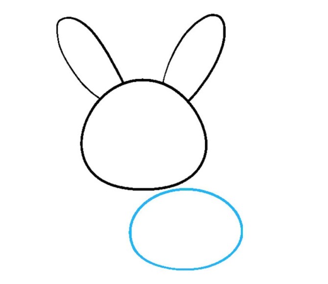 مرحله سوم نقاشی خرگوش - طراحی بدن خرگوش