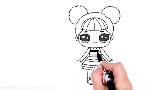 آموزش نقاشی های زیبا و ساده دخترانه : دختر یونیکورنی با تک شاخ