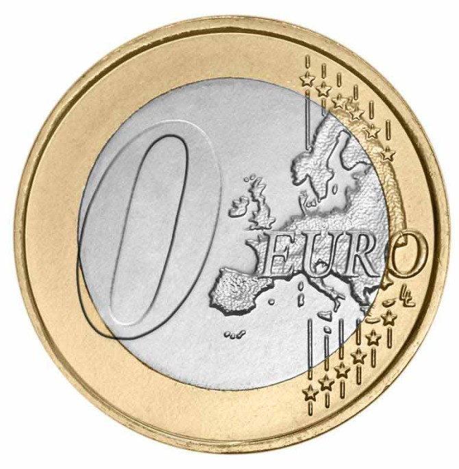 دانلود تصویر با کیفیت سکه با طرح صفر یورو