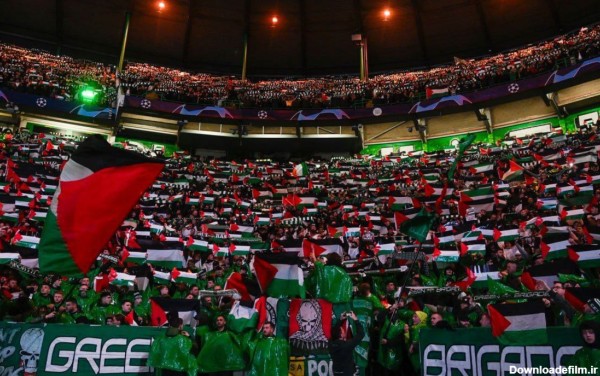هواداران تیم سلتیکِ اسکاتلند برای فلسطین سنگ تمام گذاشتند
