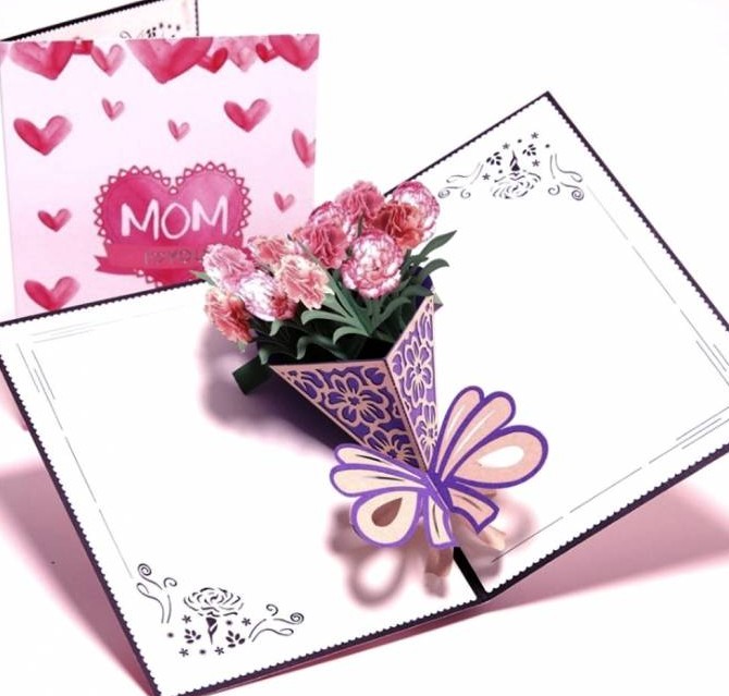 آموزش ساخت کارت پستال روز مادر با مقوا و مروارید