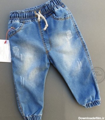 شلوار جین بچه گانه کمرکشی آبی Baby jeans pants