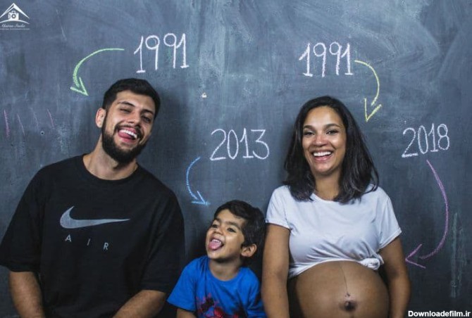 جلسه خلاقانه عکاسی بارداری با خانواده
