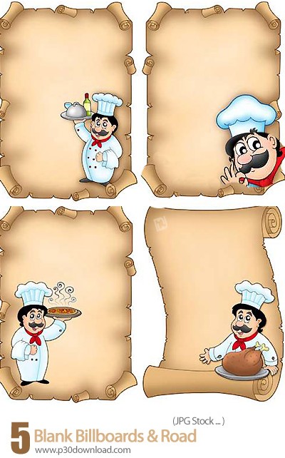 دانلود مجموعه عکس های لیست غذای سرآشپز - Chef Holding Meal With Wooden