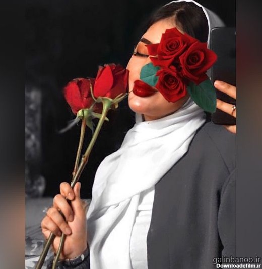 عکس دختر با گل رز قرمز 2023; کاملاً فیک و بسیار طبیعی
