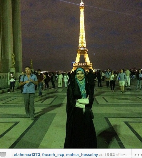 آخرین خبر | چهره ها/ مژده لواسانی با چادر در فرانسه