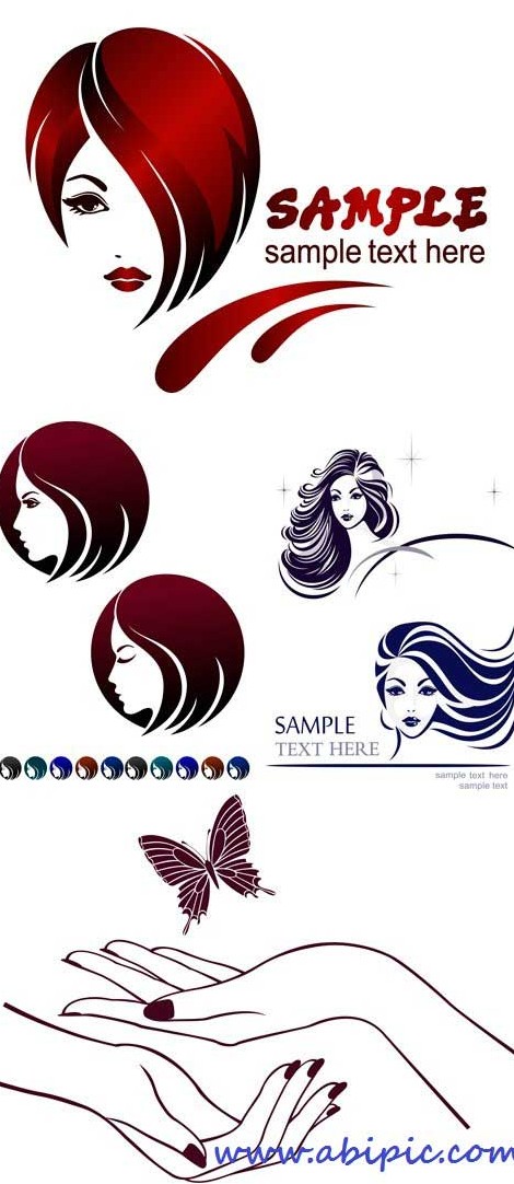 دانلود وکتور لوگو برای سالن های آرایشی و زیبایی Logo for beauty salons