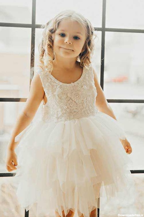 مدل لباس مجلسی پرنسسی سفید, لباس عروس بچگانه